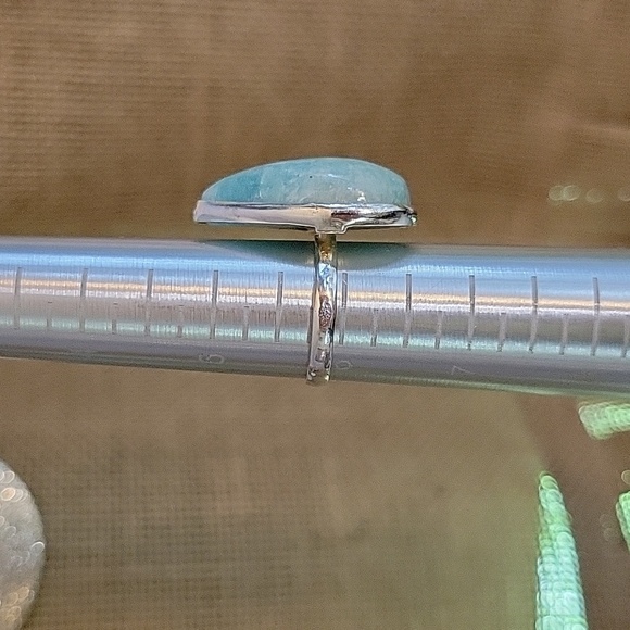 AMAZONITE TEARDROP RING - Picture 5 of 6